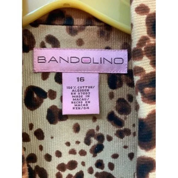Bandolino Womens Leopard Print Button-Up Long Coat Size 16 - Picture 3 of 3